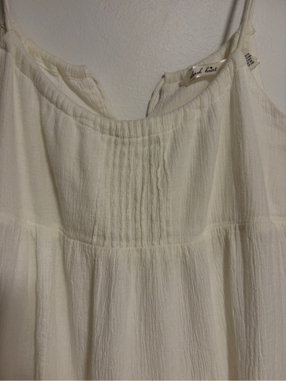 Derek Heart Women’s L White 100% Cotton Tiered Ruffle Boho Summer Dress - Picture 5 of 9